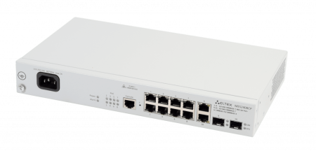 MES2408CP коммутатор доступа - L2, 8 портов PoE/PoE+ 1 Гбит/с, 2 порта combo 1 Гбит/с